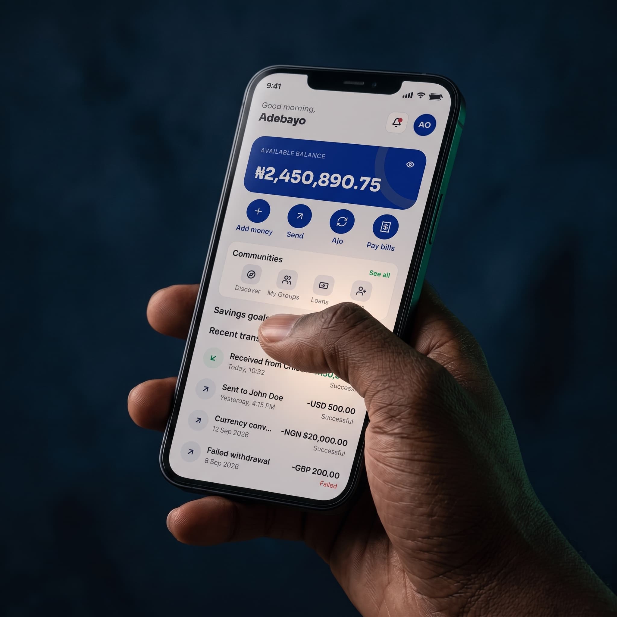 Vista wallet app displayed on a phone
